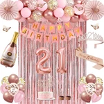 21ST Birthday Decorations For Her, Rose Gold Happy New. Price: $32.91.