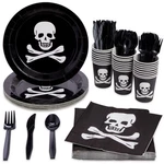 Juvale 144-PIECE Pirate Party Supplies Set 9 In Plates Black/white New. Price: $22.99.
