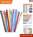 Alink 12-PACK Reusable Plastic Clear Swirl Straws, 13" Extra Long Colorful Hard New. Price: $15.18.