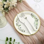 24 White 9" Round Geometric Eucalyptus Design Paper Dinner Plates Party Supplies New. Price: $13.74.