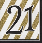 Black And Gold 21ST Birthday Lunch Napkins Paper 16 Pack Tableware New. Price: $13.99.