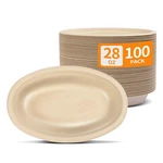 Paper Bowls 100 Pack 28 Oz Oval Disposable Beige Celel Pfas-free Nacho Burrito New. Price: $59.99.