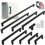 Matte Black Square Modern Cabinet Handles Pulls Kitchen Drawer Stainless Steel New. Price: $407.15.