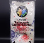 Duni Silk Water Repellent Tablecover Fireworks, 54 X 108 New Package Vintage. Price: $10.00.