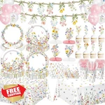 Qiyanpax Wildflower Party Decorations Plates Cups Napkins Banner New. Price: $44.99.