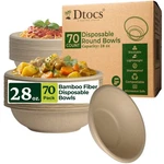 Dtocs Bamboo Fiber Disposable Bowls 28 Oz, 70 Pk Eco Friendly Large New. Price: $45.61.