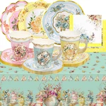 Worldbazaar Tea Party Supplies Floral Dinnerware 12 Set Paper Cups And New. Price: $22.99.