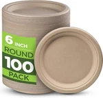 100% Compostable Paper Plates Heavy Duty - Pack Biodegradable Disposable New. Price: $33.38.