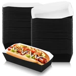 Yeaqee 100 Pcs 7" Paper Hot Dog Trays Disposable Food Small, Black New. Price: $26.69.