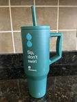 Elemental Green 40 Oz Insulated Tumbler With Handle Straw - Spill Proof New. Price: $15.00.