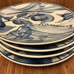 Sanjo Salad Plate Set Of Four Kitchen Garden Blue 6144 7.75 Diameter Used. Price: $18.00.