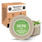 50 Pack Disposable Paper Plates 9 Inch Sturdy & Heavy Duty Pfas Fre New. Price: $21.38.