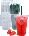 20 Oz Clear Plastic Cups With Lids And Straws, Disposable Coffee 25 Sets New. Price: $21.99.