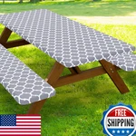 Smiry Waterproof Picnic Table & Bench Covers Set 30X60 Inch Grey Washable New. Price: $30.76.