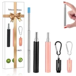 2 Pack Reusable Metal Straws Collapsible Stainless Steel Drinking Trave... New. Price: $11.71.