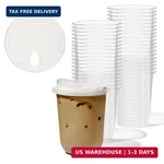 Tossware Natural 16OZ Bundle - Plant Based 98MM Clear Cold Cups + Sip Lids New. Price: $50.57.