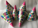 Vtg Lot Of Nos Happy Birthday Paper Party Hats Cone Shaped Colorful Unique Ind New. Price: $16.03.