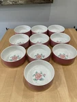 (10) Villeroy & Boch VIL9 Pink Band Flower Cereal Bowls Used. Price: $39.95.