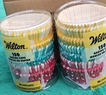 2PK Wilton Cupcake Liners, 150-COUNT (300 Total) Dots & Stripes Polka New. Price: $8.99.