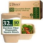 Dtocs Bamboo Fiber Disposable Bowls 32 Oz, 50 Pk Square New. Price: $51.00.