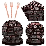 65TH Birthday Decorations Women, 96PCS Party Plates Napkins And Fork... New. Price: $20.87.