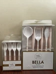 45 Pc. Sophistiplate Bella Reusable Flatware & Cocktail Forks White Blush Handle New. Price: $39.99.
