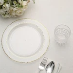 50 Clear 10" Round Salad Plates Hammered Gold Trim Party Events Wedding Supplies New. Price: $35.53.