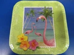 Tropical Vacation Bird Beach Summer Luau Party 7" Square Dessert Plates New. Price: $9.99.
