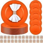 Bokon 200 Pcs Charger Plates Set Bulk With Napkin Rings 100 Plastic 13 Orange New. Price: $149.00.