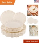 Liyh 24 Pcs Plastic Reusable,unbreakable Dinner Plates, Scalloped Plas... New. Price: $63.36.