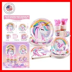 Unicorn Birthday Party Supplies Set, Disposable Tableware For 24 Guests, Incl... New. Price: $29.99.