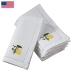 Saro Lifestyle Handmade Lemon Embroidery Napkin Hemstitched Border Set Of 6 New. Price: $137.38.