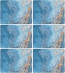 Placemats Set Of 6 Blue Marbles Plastic Table 17 X 12.5 Inch, New. Price: $18.54.
