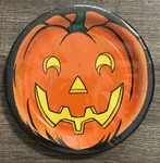 12 Vintage Halloween Pumpkin Jack-o Lantern 7" American Greetings Paper Plates New. Price: $5.95.