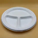 300 Pack 9" Round 3-COMPARTMENT Bagasse Plates Compostable Biodegradable Eco New. Price: $46.99.