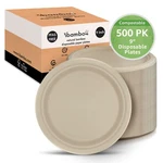Ibambo Bamboo Disposable Paper Plates - 9 Inch, 500 Pack, Compostable New. Price: $79.97.