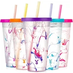 Meoky Color Changing Cold Cups With Lids And 5 Count (pack Of 1), Swirl New. Price: $21.82.