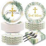 Naozinebi 200PCS God Bless Baptism Plates Napkins First Holy Communion Party ... New. Price: $49.27.