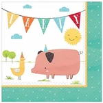 Barnyard Animals Farm Pig Cow Horse Rooster Birthday Party Luncheon Napkins New. Price: $15.99.