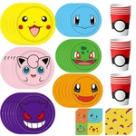 Pokemon Party Tableware Set Pikachu Birthday Paper Plates Napkins Cups Supplies New. Price: $23.99.