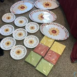 Greenbrier Sunflower Party Plates Napkins Platters Set Multicolor New. Price: $20.00.