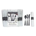 1 Of Party Essentials Napkin Rolls W/ Heavy Duty Cutlery Bag Set - 25 Ct. New. Price: $6.49.