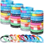 Skylety 60 Pcs Spanish Christian Bracelets Bible Verse Motivational Rubber New. Price: $28.99.