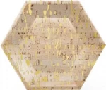 Elise Cork Gold 8 Inch Hexagon Foil Paper Plates Pack Party Tableware New. Price: $14.99.