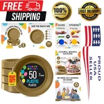 Durable Gold 7-INCH Disposable Plates 50 Pack Effortless Celebrations New. Price: $21.43.