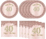 Women Birthday Party Decorations Disposable Tableware Plates And Napkins New. Price: $18.25.