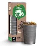 16 Oz. Steel Chill Party Cups For Cold Drinks, Sturdy And Durable, Disposable New. Price: $12.95.