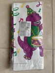 Vtg Hallmark Barney The Dinosaur & Baby Bop Musical Party Table Cover 54"X102" New. Price: $15.00.