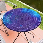 Round Tablecloth Fitted Elastic Cover M (45-56"), Blue Purple New. Price: $20.08.