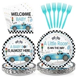 Greencian 96PCS Blue Race Car Baby Shower Decorations For Boys New. Price: $51.46.